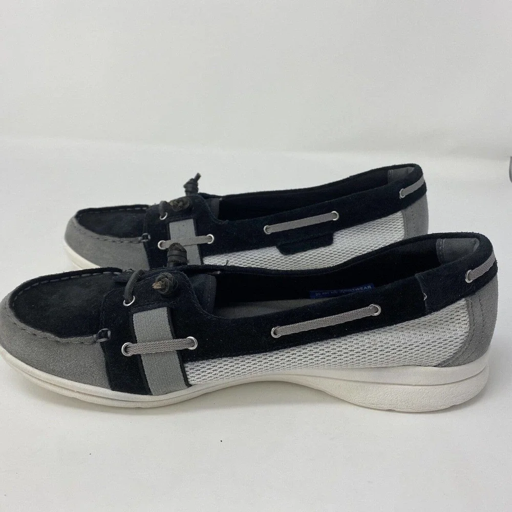 ROCKPORT‎ Women Size 9 Boat Shoes Moccasin Style Flats Leather Washable Navy